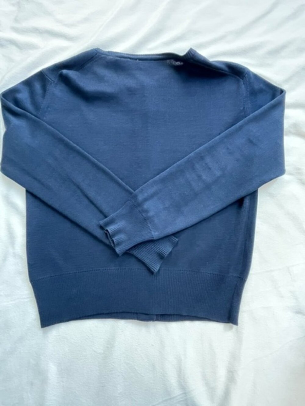 Ann Taylor Cardigan and Tank Sweater Set Women's 100% Silk Navy Blue, Size S - Picture 3 of 11